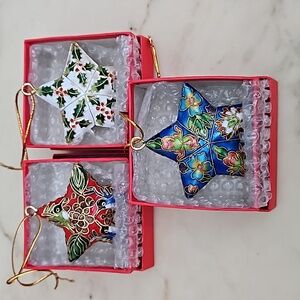 Pretty metal & enamel ornaments